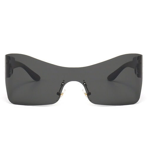 Y2K Oversized Curved Cycling Glasses UV400 Anti-UV Outdoor Sports Sunglasses Stylish Disco Sunglasses