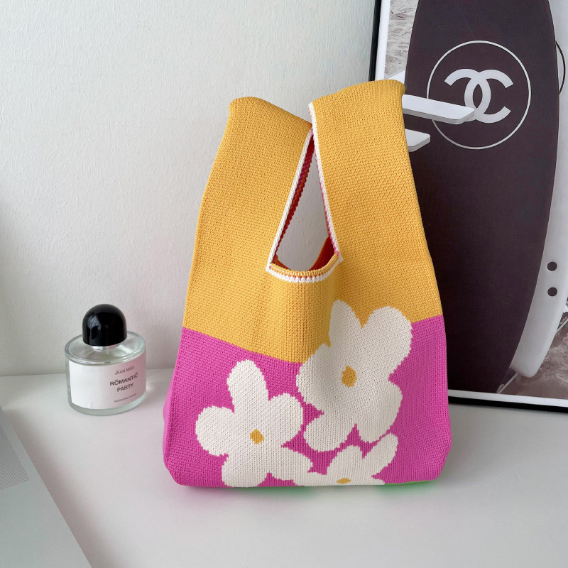 Bolsos, diseño de nicho femenino, bolso de punto personalizado, bolso tejido de un solo hombro de punto de todo fósforo, bolso de mano, bolso de mano