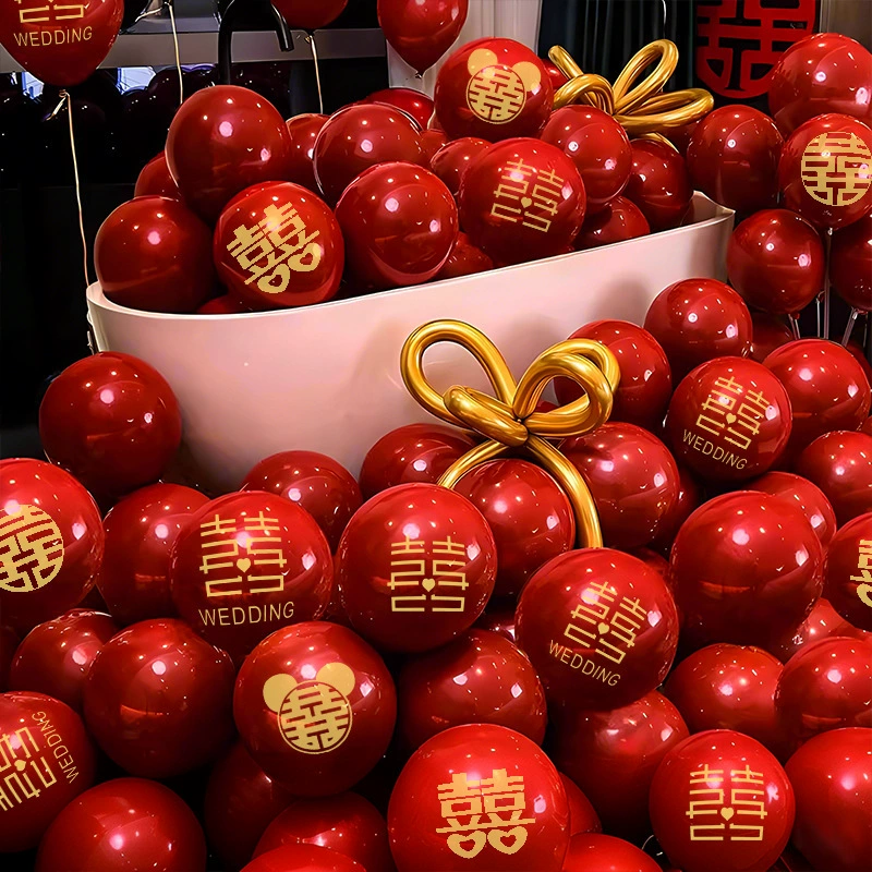 Balloon, layout, decorations, double-layer red jewelry