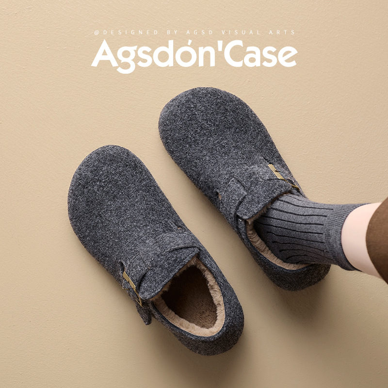 2025 nuevo invierno con suela gruesa y botas de nieve de algodón de lana para mujeres.