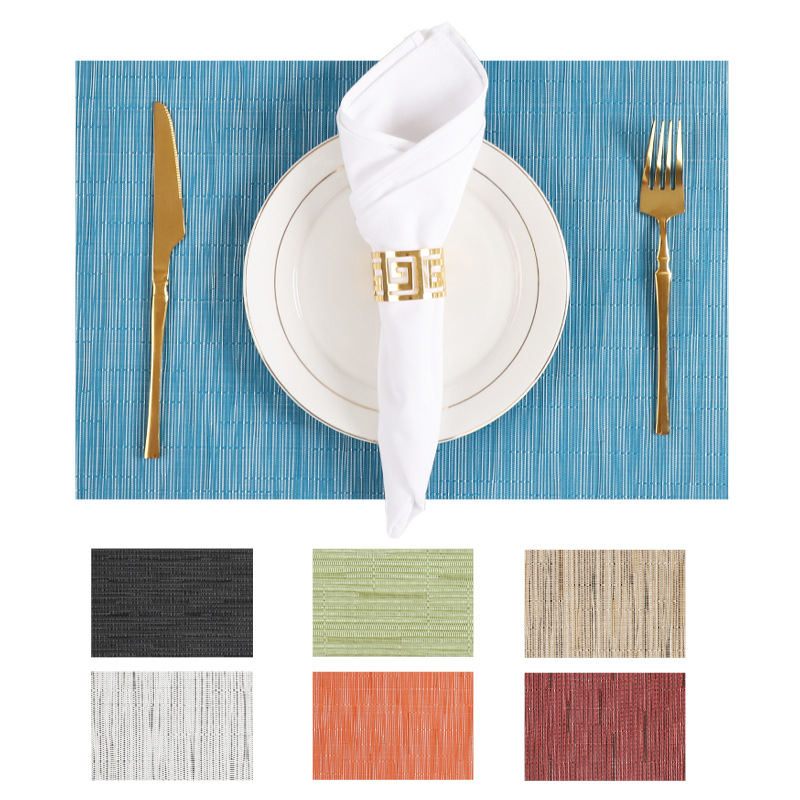 Productos de venta caliente transfronterizos pvc patrón de bambú mantel de Tisling almohadilla de aislamiento térmico de sensación premium mantel de aislamiento impermeable y a prueba de aceite estilo europeo