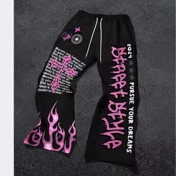 High-Quality Pants, American Streetwear, Y2K, Unisex, Japanese Digital Print Pattern, Anime Graffiti Graphics