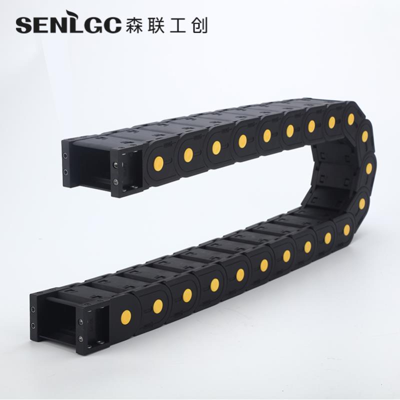 塑料拖链桥式坦克链条机床工程电缆雕刻机线槽尼龙封闭履带H20/25