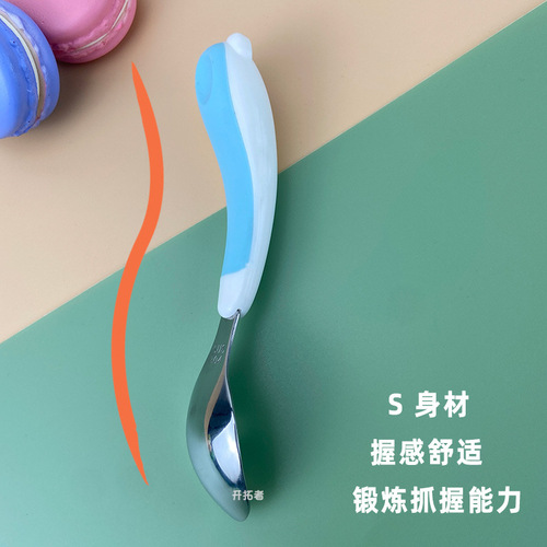 Children's portable tableware set 304 cartoon spoons and forks infant feeding tableware baby kindergarten forks and spoons