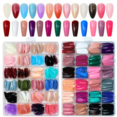 Custom Matching Wholesale Amazon Nail Art 24-Gram Sanding Square Ballet Nail Art False Nail Kit