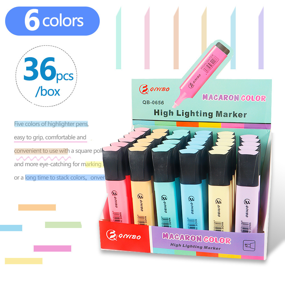 Juego de resaltadores de color macaron, marcadores clave para estudiantes de alto valor, pintura de cuentas de bricolaje, marcadores de graffiti