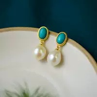 Золотые серьги из стерлингового серебра, барочные жемчужные серьги, женские бирюзовый серьги 2022 новый смысл