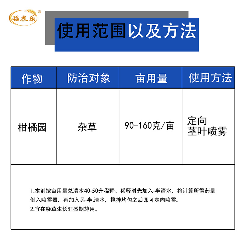 悅聯(lián)美達草甘膦銨鹽使用范圍以及方法