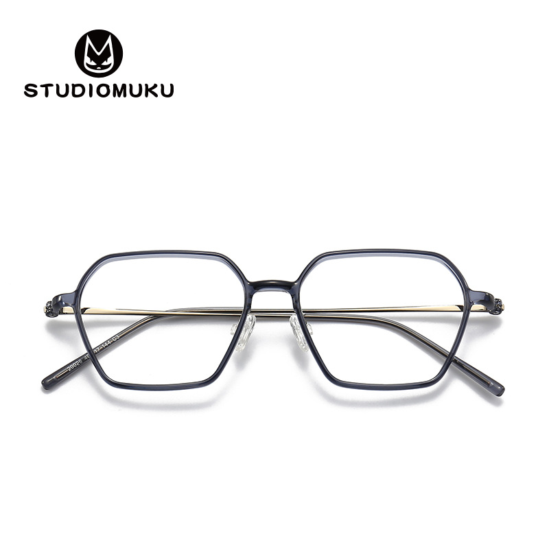 STUDIOMUKU gafas frescas de madera un poco delicado sabor retro marco temperamento desgaste polígono marco