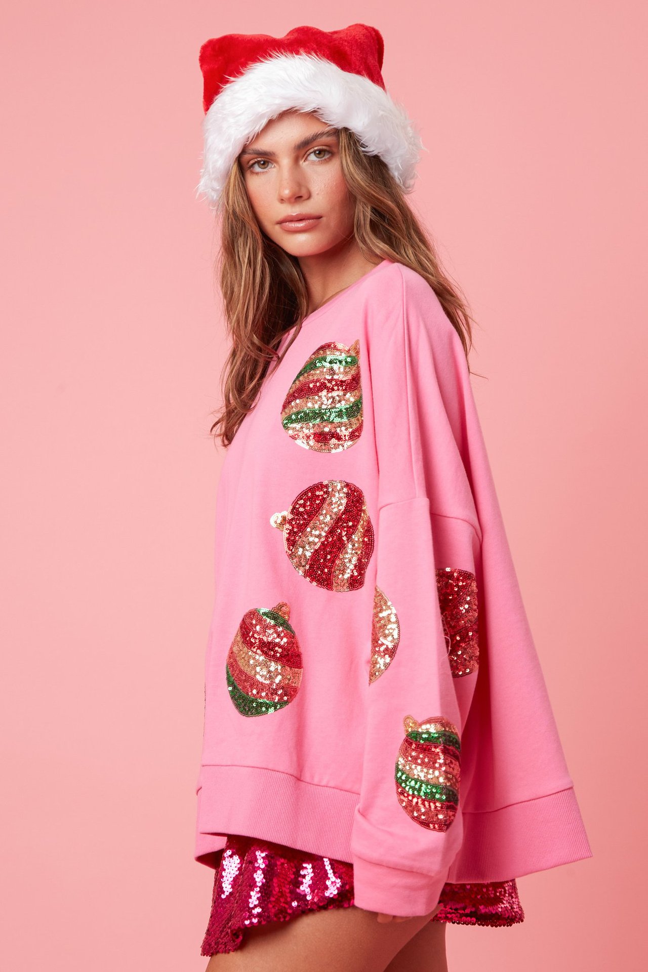 Women's Gender Sequins Design Simple Style Style Hoodies & Sweatshirts Long Sleeve Sequins Simple Style Balloon