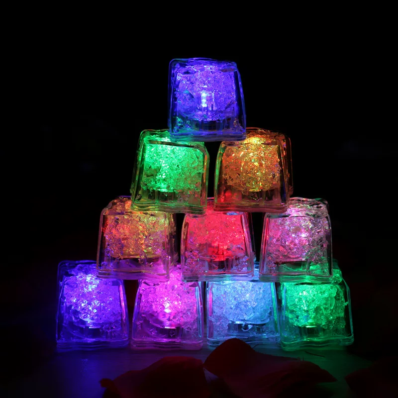 Fluorescence flashing induction ice cubes, for karaoke bars