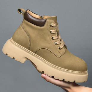 Martin Boots for Men 2025 Autumn High-Top Retro Leather Boots Thick-Soled Genuine Leather Work Boots Men 5528 Retro Trendy
