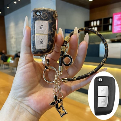 High-End Remote Control Case Trendy – Car key bag - foldable-2-button-key-cover-light-luxury-long-chain