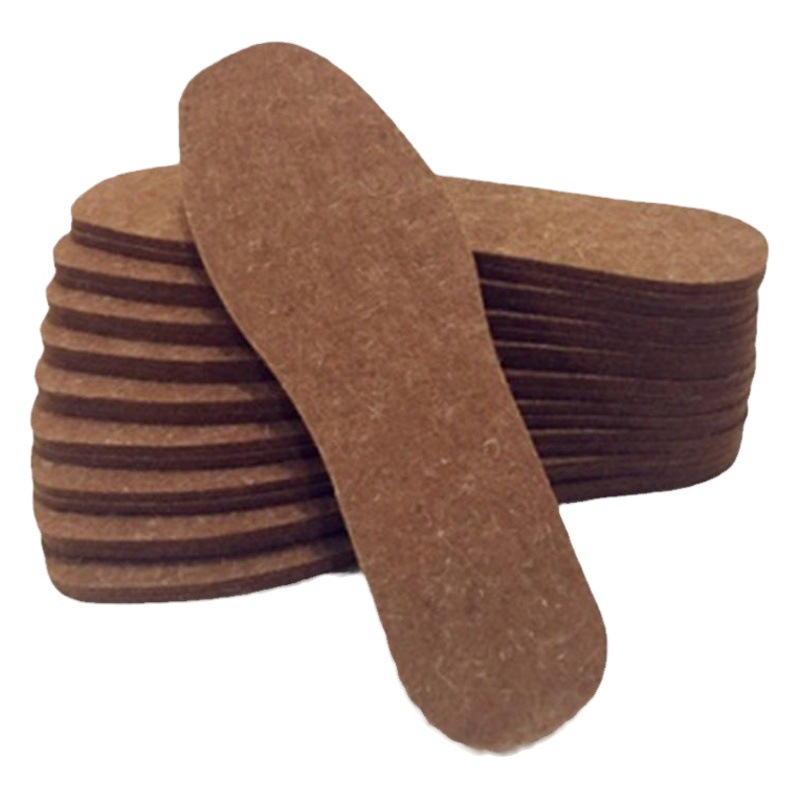 Manufacturer Supplies Autumn and Winter Warm Camel Hair Insoles, Breathable, Sweat-Absorbent, Thickened Wool Felt Market Stall Insoles Wholesale