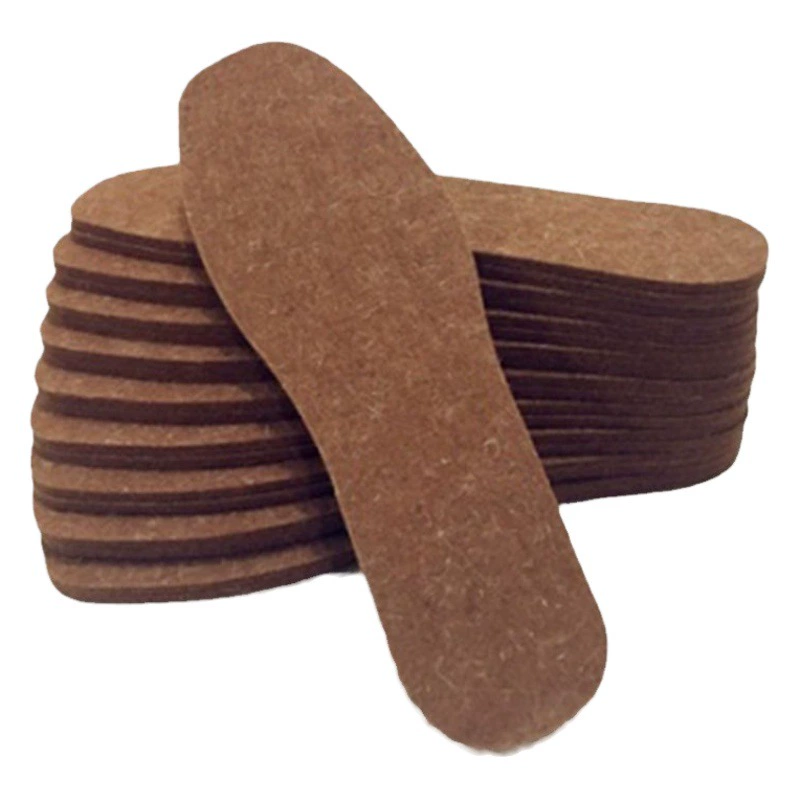 Заводская поставка осенне-зимние теплые стельки из верблюжьего бархата, дышащие впитывающие пот утолщенные шерстяные войлочные стельки для киосков оптом