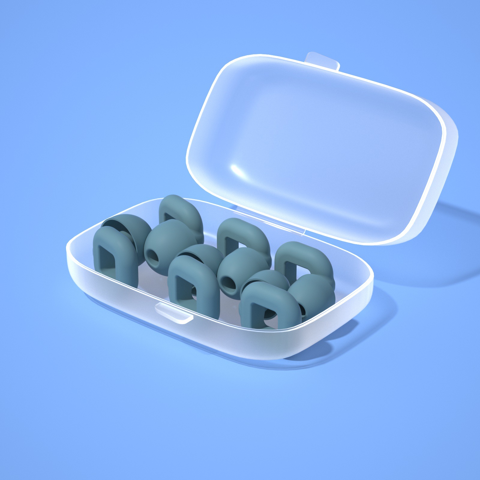 프라이빗 모델, 사각 일체형, 그레이 블루 [대, 중, 소 3쌍] 마카롱 + 밀봉백 포장