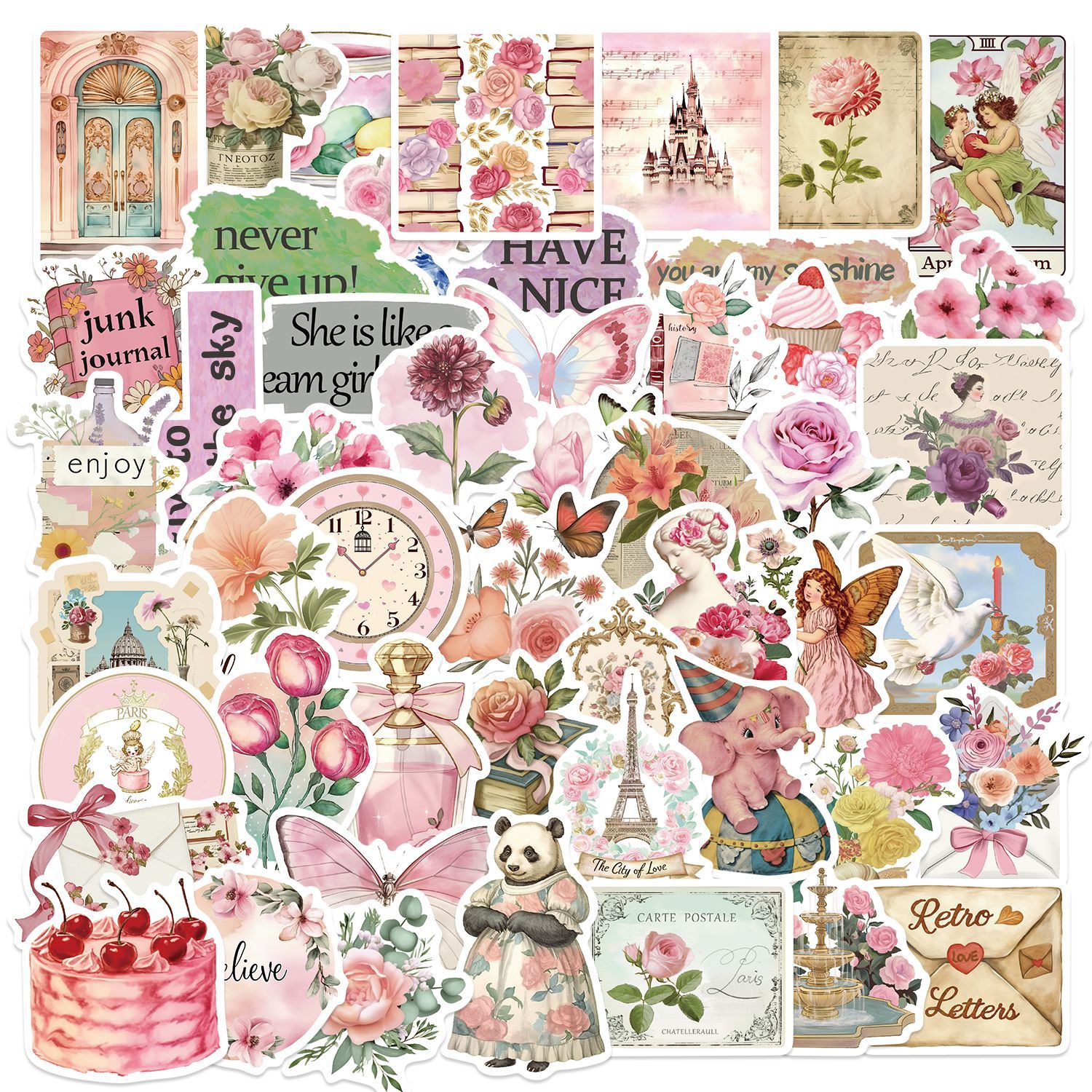 22g Weight Stickers Stationery Type 1 Set Quantity School Occasion PVC self-adhesive Material Cartoon Pattern Cute Style 1 Set Cartoon School PVC Self-adhesive Cute Stickers 8