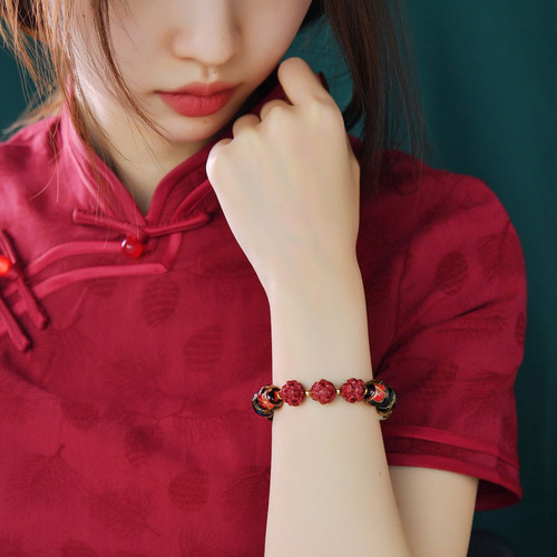 2024 Year of the Dragon natal Beijing Yonghe same style fragrant ash glass bracelet three-in-one six-in-one bracelet rabbit, dragon, mouse, chicken, horse and rabbit