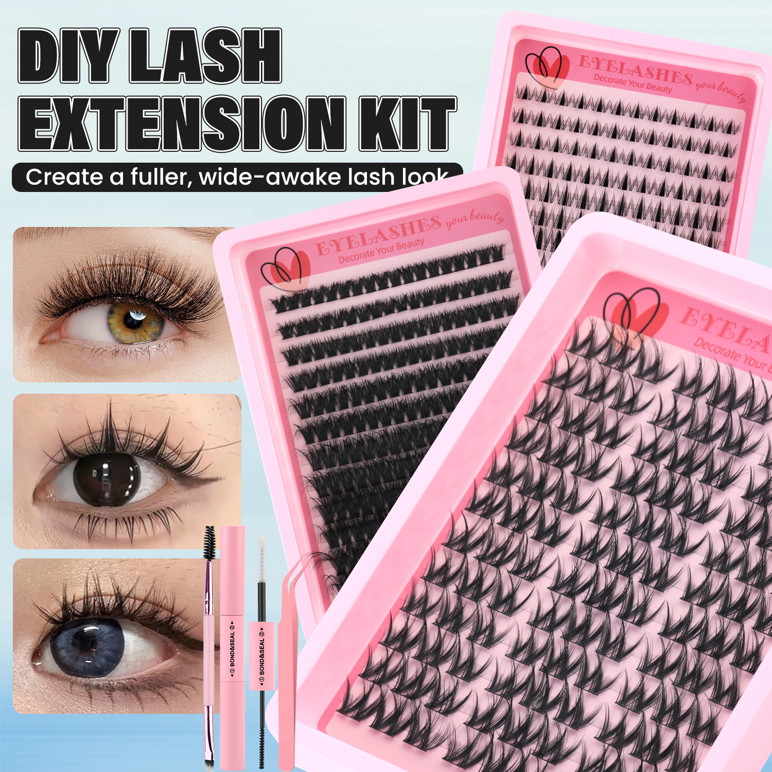 El comercio exterior transfronterizo estadounidense Fairy Pike Terrier Natural False Lash Set 10 - 16mm ojos redondos ampliados