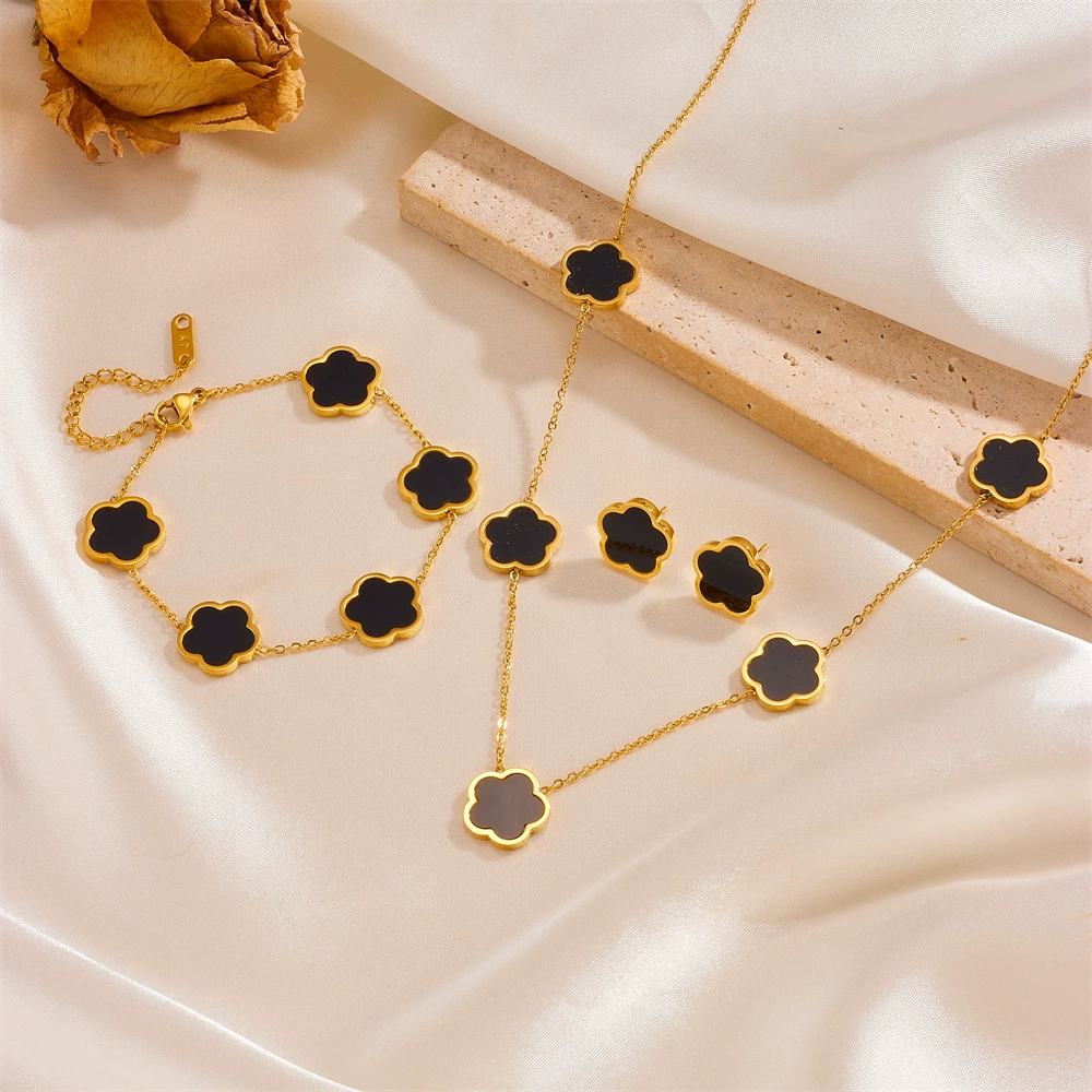 Серьги из нержавеющей стали, браслет, ожерелье, украшения, набор, (跨境贸易)