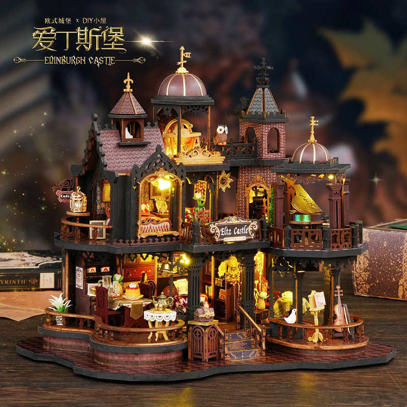 Jiate DIY キャビン エディンスバーグ手作り木製中国風建築大型ヴィラハウス絶妙な女の子のギフト|undefined