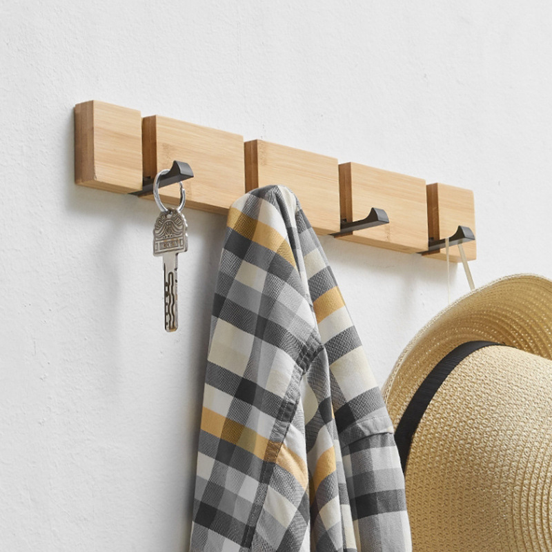 Nan bambú colgar percha de ropa colgar pared puerta trasera dormitorio doméstico puerta de entrada gancho de ropa vestíbulo gancho de ropa gorra