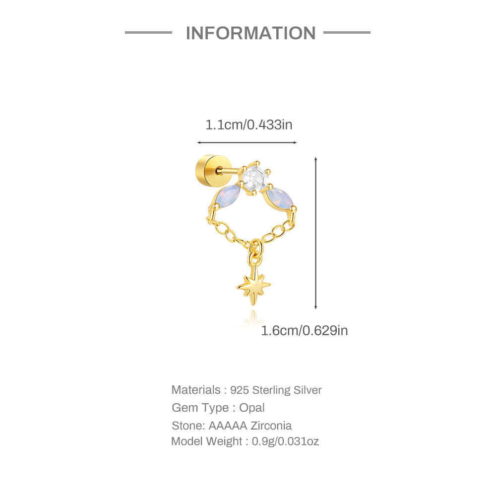 1g Weight Ear Studs Classification Ear Cartilage Rings & Studs Piercing Type 1 Piece Quantity Daily Occasion 925 Sterling Silver Material Geometric Pattern All Seasons Season Unisex Gender Elegant Style 1 Piece Ear Cartilage Rings & Studs Elegant Geometric 925 Sterling Silver Ear Cartilage Rings & Studs 9