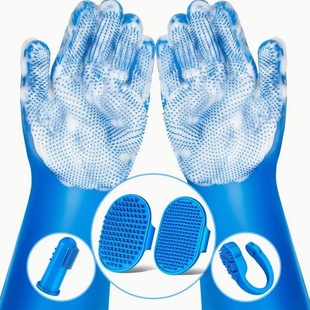 Cross-Border New Dog Bath Gloves Pet Massage Brush Cat and Dog Bath Brush Cleaning Set Amazon Hot Sale
