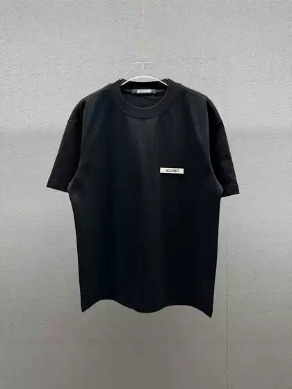 Cross-Border Jacquemus Niche Short-Sleeve Pure Cotton T-Shirt for Men, European and American Style Unisex T-Shirt, Loose Trendy Round Neck