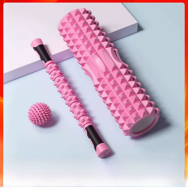 Foam shaft muscle relaxing device calf slimming artifact wolf tooth stick massage stick roller fascia fitness column yoga equipment