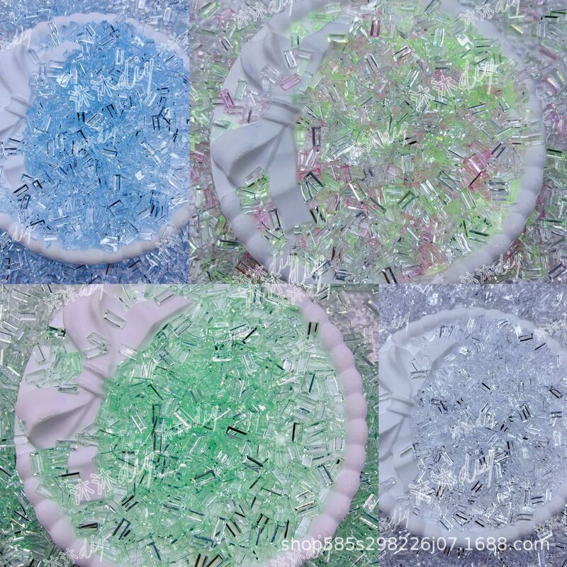 Transparent acrylic ice strips 3*7mm long strips for DIY ball making, stress relief ball making, and as a filling material for stress relief toys