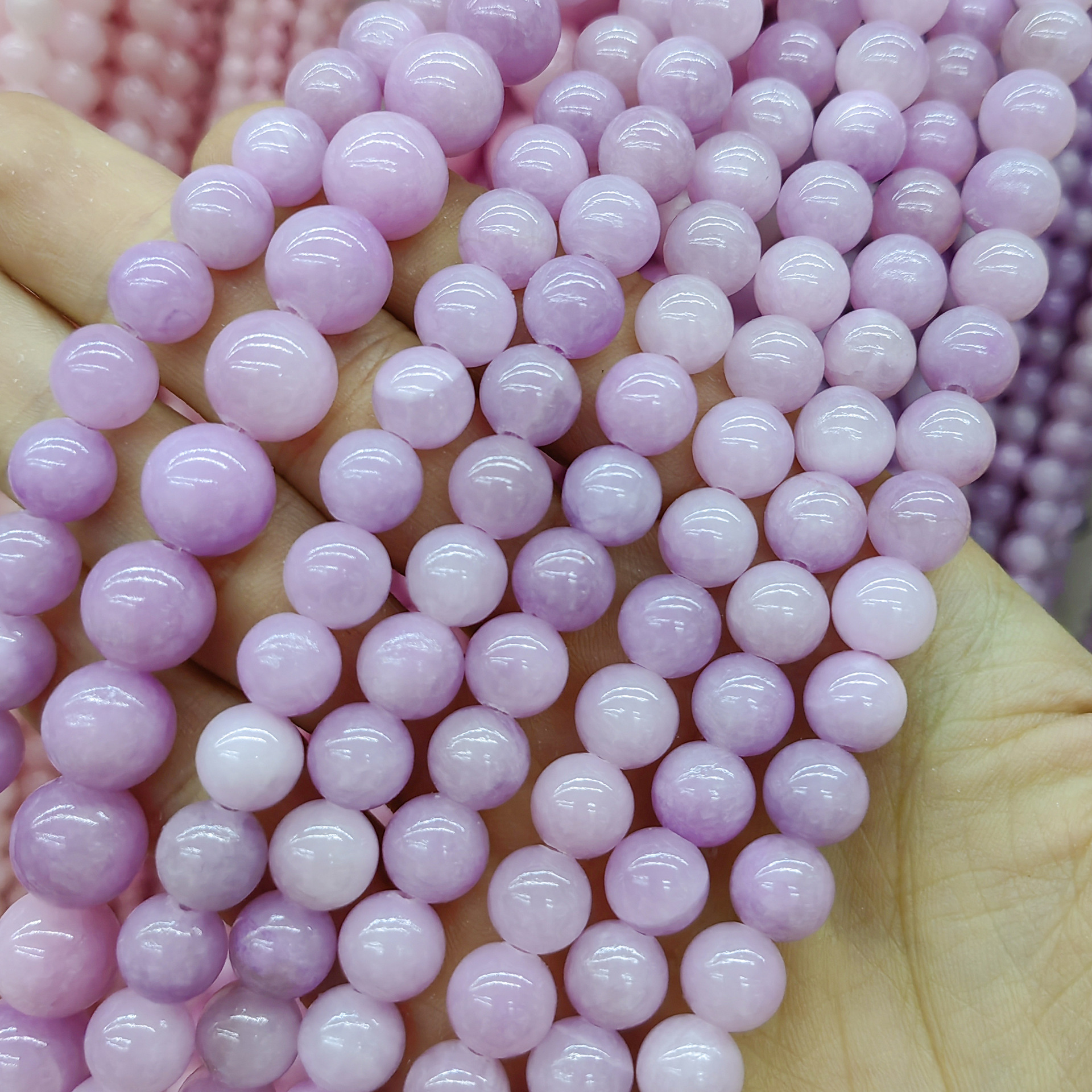 Natural beige Jade flor zafiro multi-color perlas sueltas cuentas redondas semiacabados DIY jade natural cuentas redondas joyería al por mayor