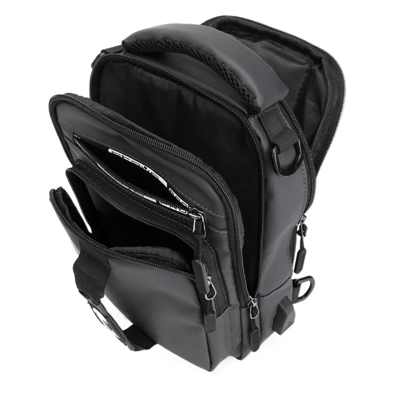 Transfronterizo exclusivo para fabricantes de lotes nuevos hombres bolsa de pecho de carga interfaz USB bolsa de pecho bolsa de hombro multifuncional mochila