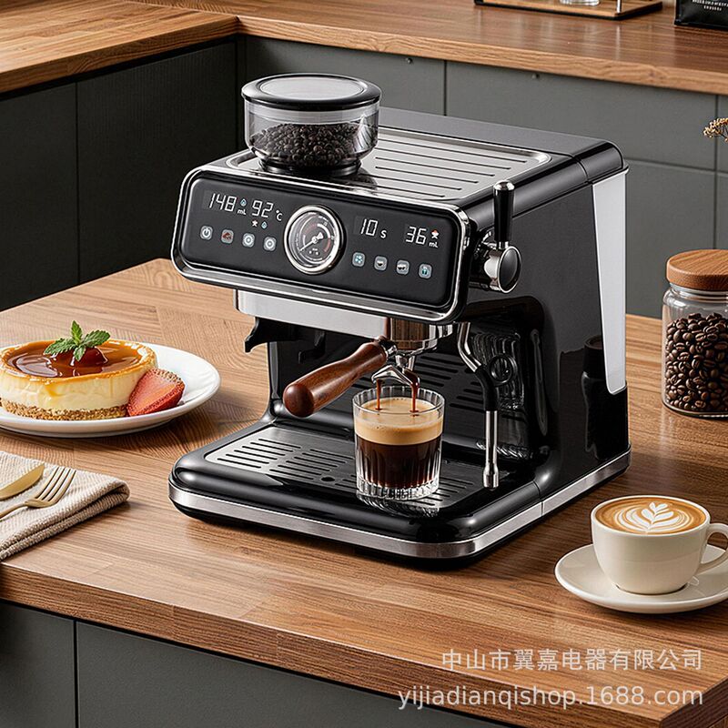 Integrated Grinding Coffee Machine for Home Use, Semi-Automatic Milk Frother, Office Machine, Steam-Type Touch Screen Coffee Machine Integrated Grinding Coffee Machine for Home Use, Semi-Automatic Milk Frother, Office Machine, Steam-Type Touch Screen Coffee Machine