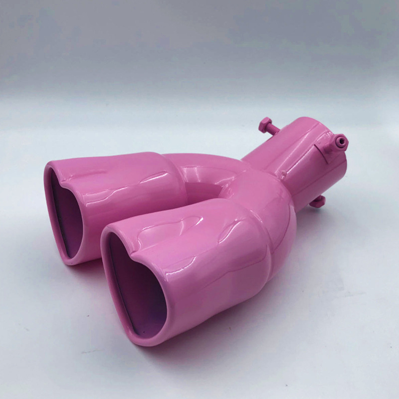FUENTE fabricante Modificación del coche universal cola garganta amor tubo de escape en forma de corazón cola garganta doble tubo de acero inoxidable transfronteriza Venta caliente