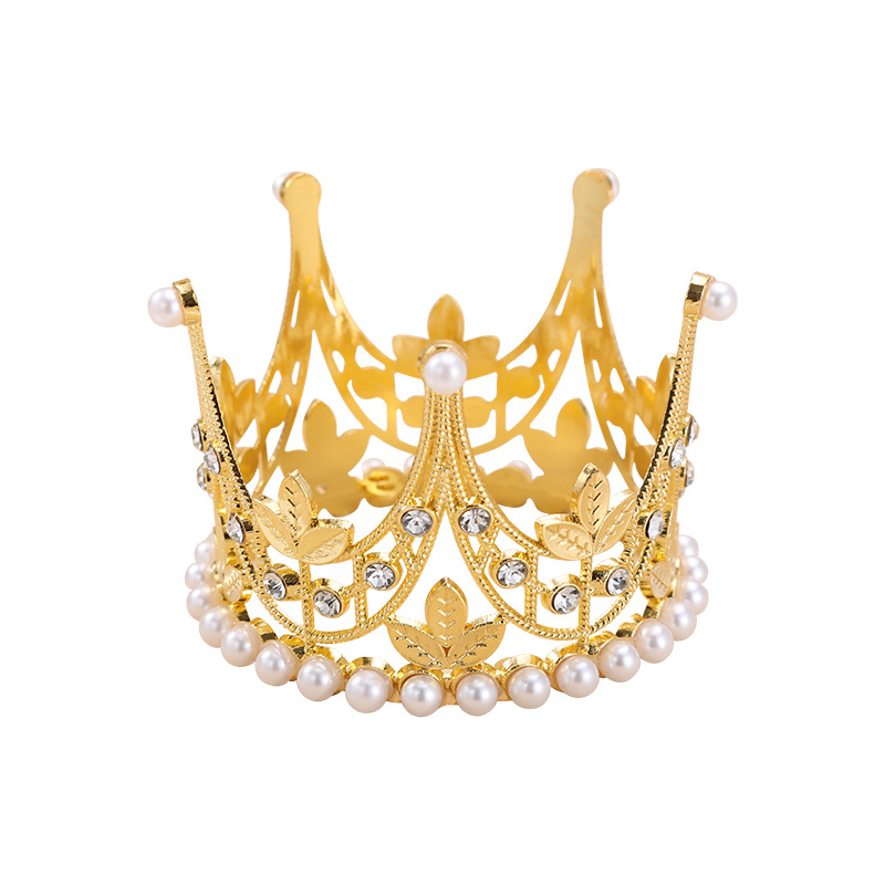Corona infantil con perlas y diamantes de imitación hecha a mano para cumpleaños bodas y pasarela
