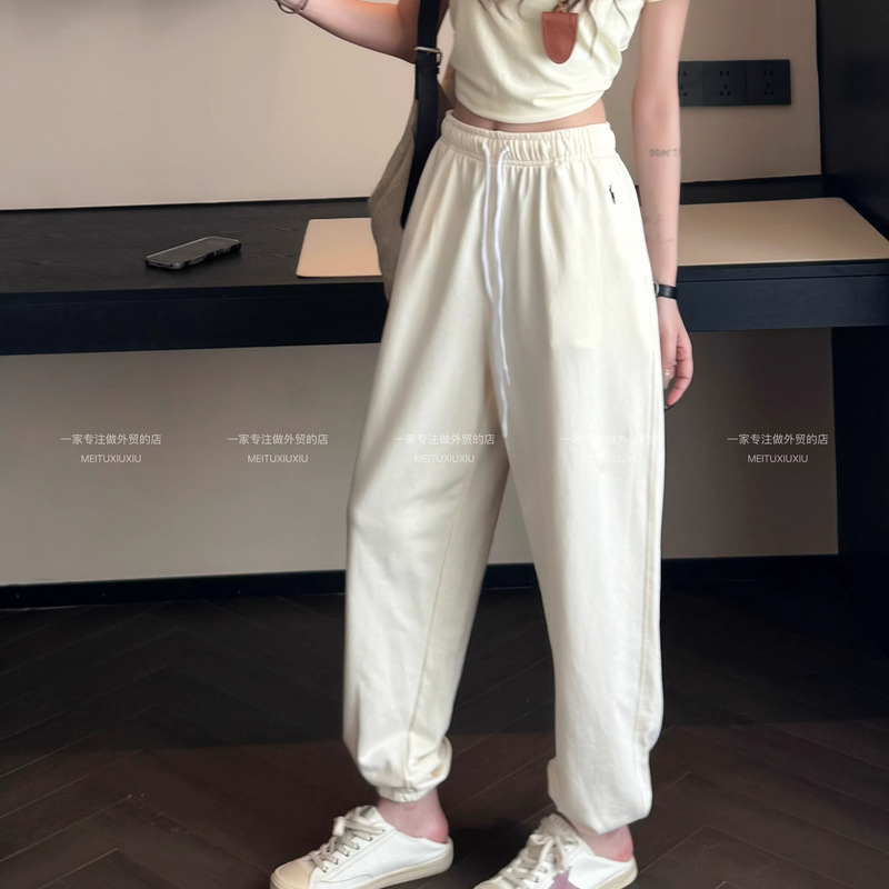 Polo Sport American Style New Slim Fit Loose Casual Versatile Simple Trendy Fashion High-Waisted Wide-Leg Sweatpants