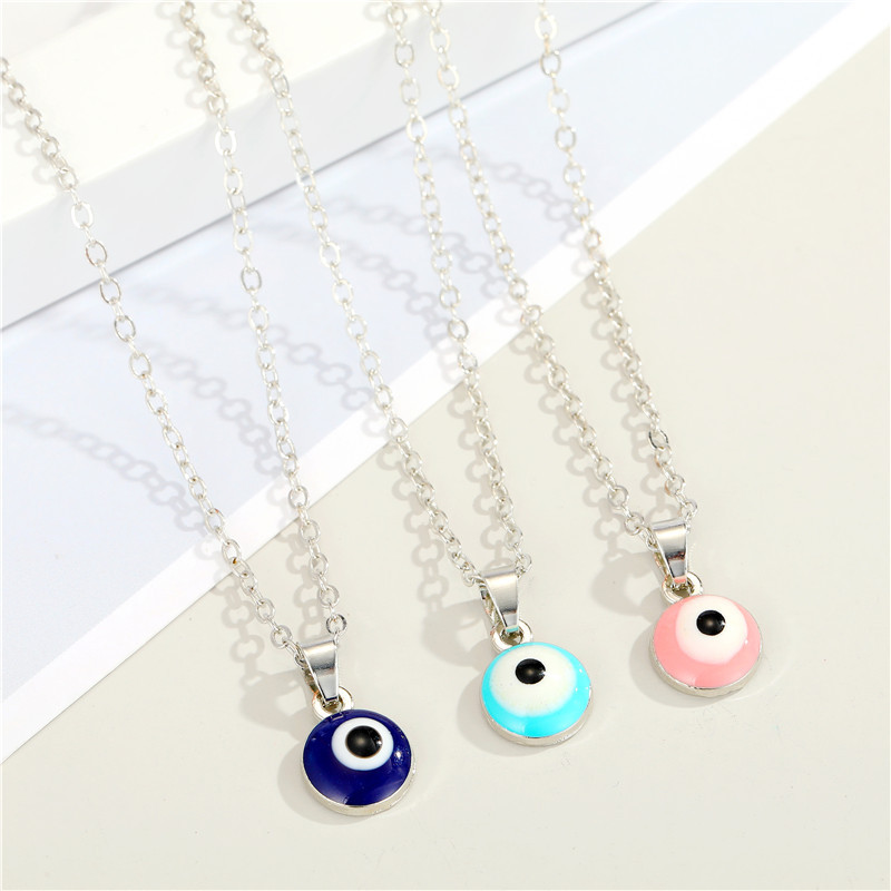 Collier Pendentif Oeil Rond En Résine Bohème display picture 1