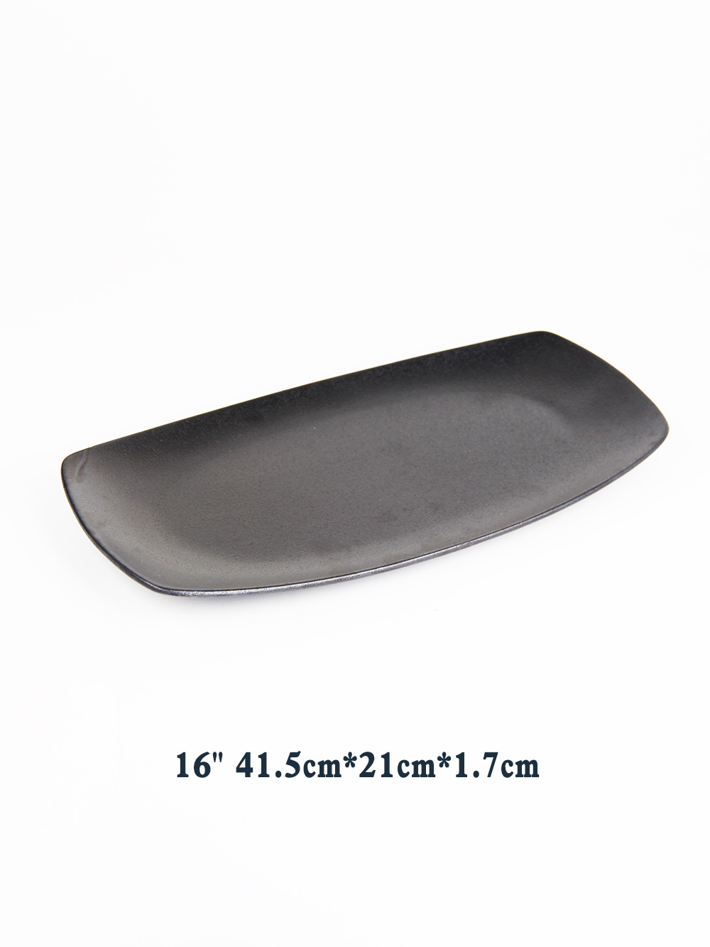Al aire libre fácil de limpiar de almacenamiento cuadrado esmerilado negro placa de cocción de cerámica placa de filete occidental placa plana bandeja de plato frío