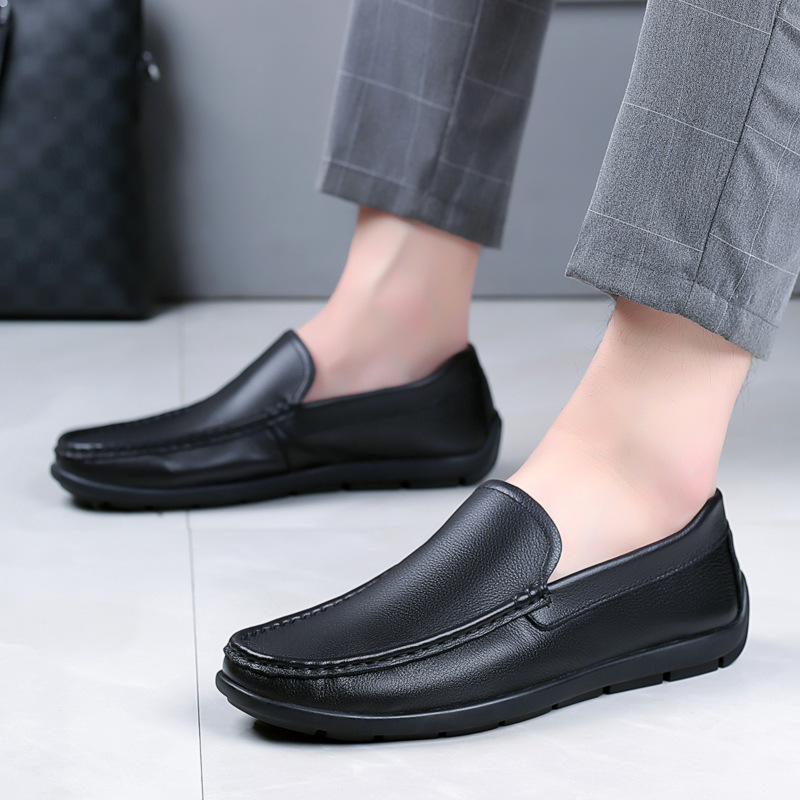 Primavera de los nuevos hombres zapatos casuales de cuero de los zapatos blancos superficiales suaves inferiores suaves zapatos de los hombres del papá zapatos de cuero