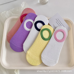 Women's Summer Thin Glueless Non-Slip Ankle Socks, Japanese Ins Trendy Sweet Macaron Colored Socks