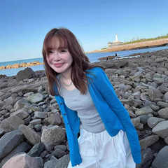 克莱因蓝色冰丝针织开衫防晒上衣女薄款夏季透气外搭披肩短款外套