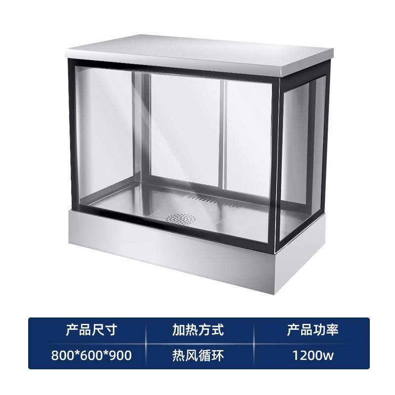 Gabinete de aislamiento de pato asado, gabinete de calefacción de escritorio comercial, gabinete de exhibición de aislamiento de pato asado, carne crujiente de patos