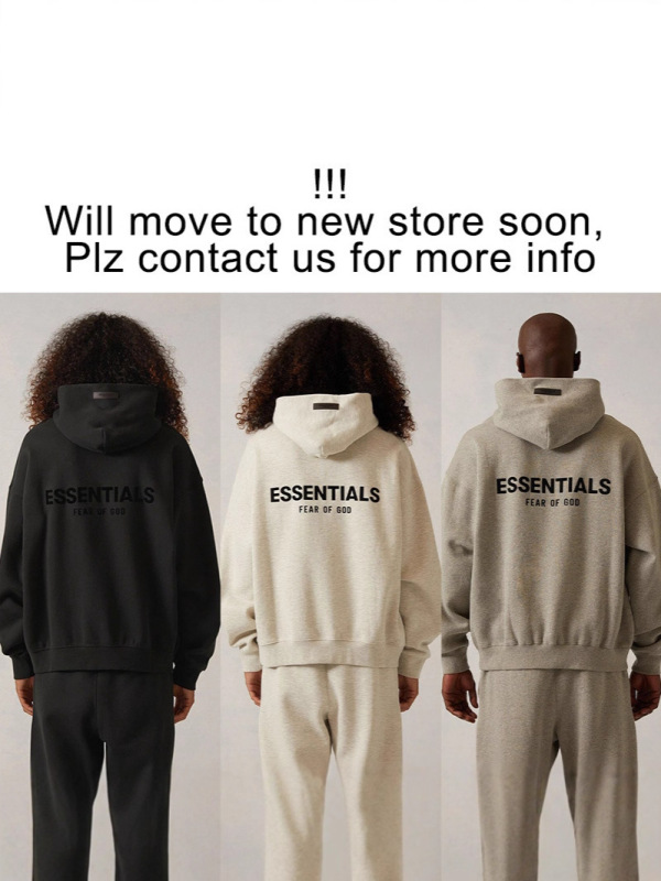 2025SS 带帽卫衣前后黑印花ESSENTIALS潮牌Hoodie跨境卫衣宽松加|undefined