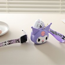 跨境新款卡通硅胶保护壳拉链零钱包精美LED手表TWS入耳式蓝牙耳机