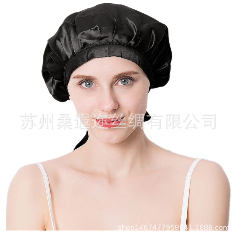 アマゾンが調節可能なプリーツ付き紐なしシルク製大人用シルクナイトキャップ・ヘアキャップ(女性用)を拡大販売