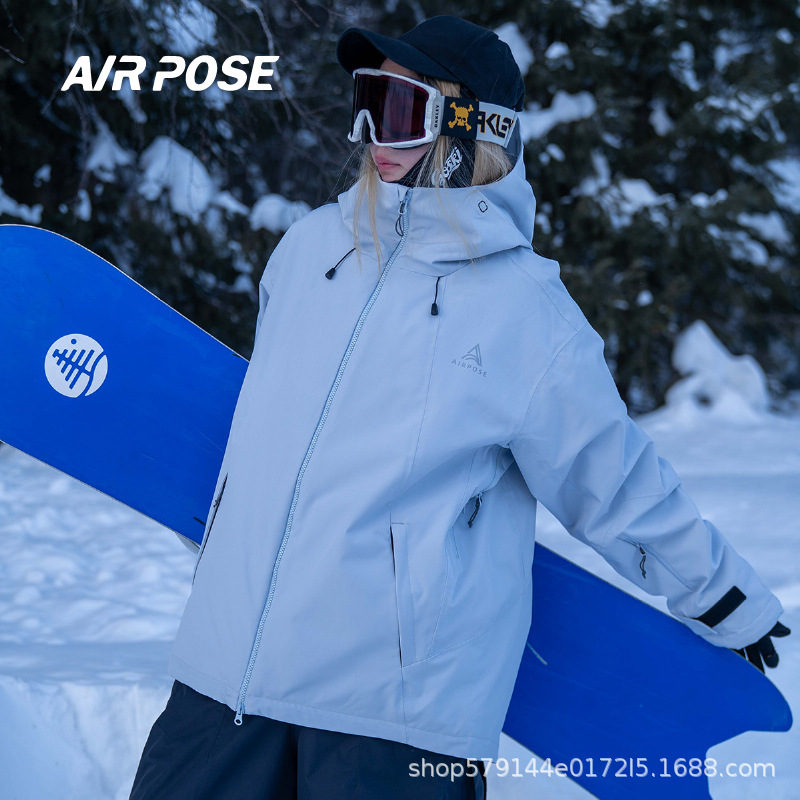 남성과 여성을위한 AIRPOSE 스키 복 겨울 3L 싱글 보드 야외 두꺼운 방풍 느슨한 미국의 새로운 스키 복