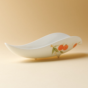 Lejia Hand-Painted Persimmon Ruyi Tea Holder Ceramic Household Tea Appreciation Tool Tea Spoon Tea Divider Kung Fu Tea Set