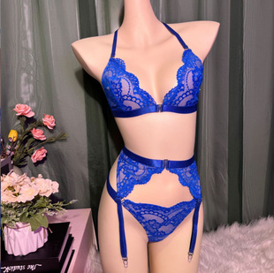 Cross-Border Sexy Three-Point Pajamas Pure Lust Sexy Intimates Set Temptation Qqny Sexy Thong Intimates