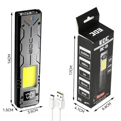 Multifunctional Mini Work Flashlight, Pocket Flashlight, Tactical Flashlight, Magnetic Clip, Portable Flashlight (UV fənərlər) - sd37001-pen-clip-cobled-large-1500-mah